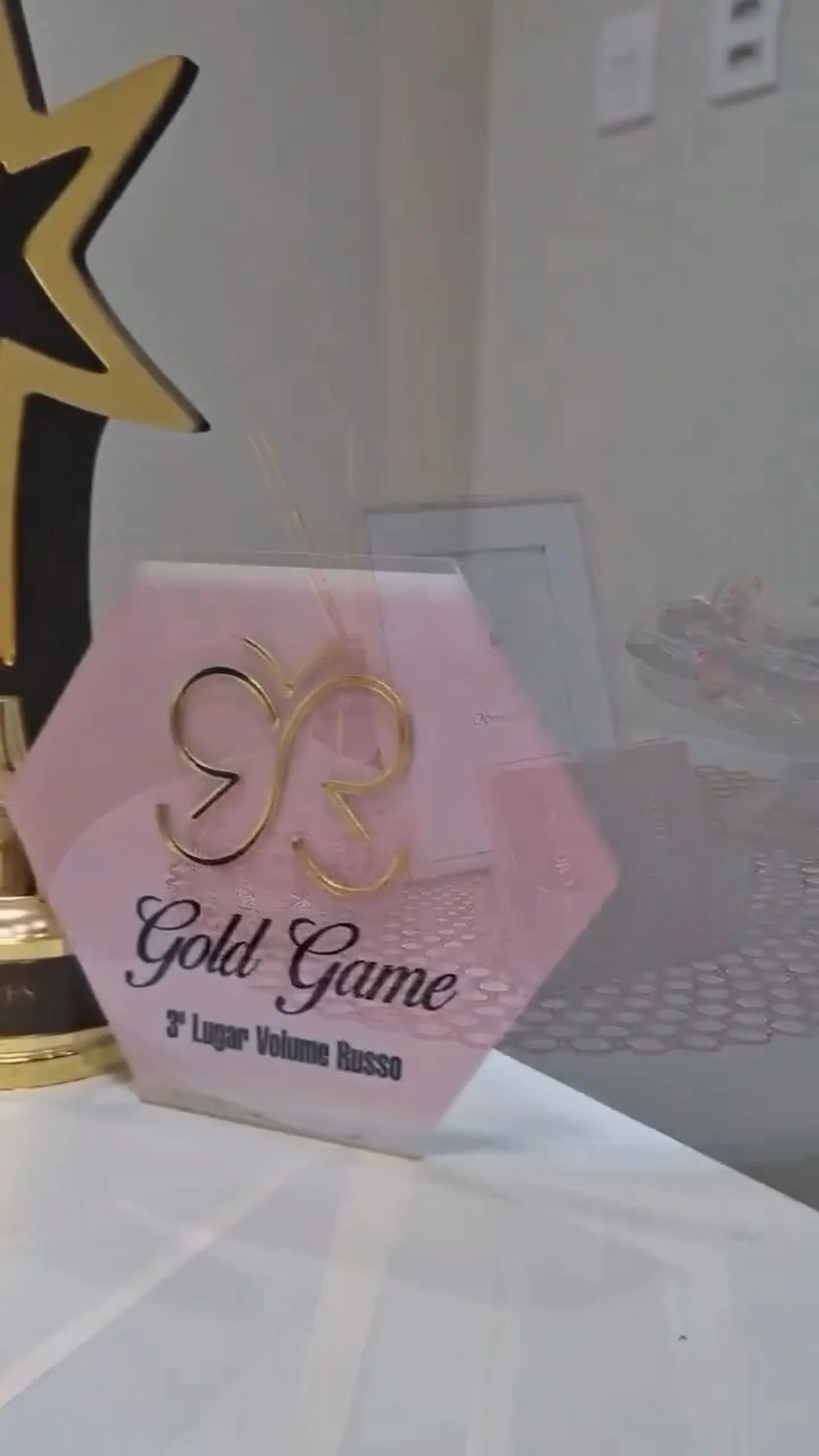 Placa rosa Gold Game, 3º lugar em Volume Russo